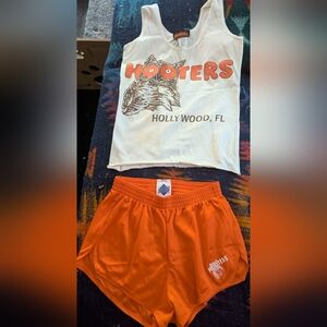 Hooters White and Orange Apparel Set